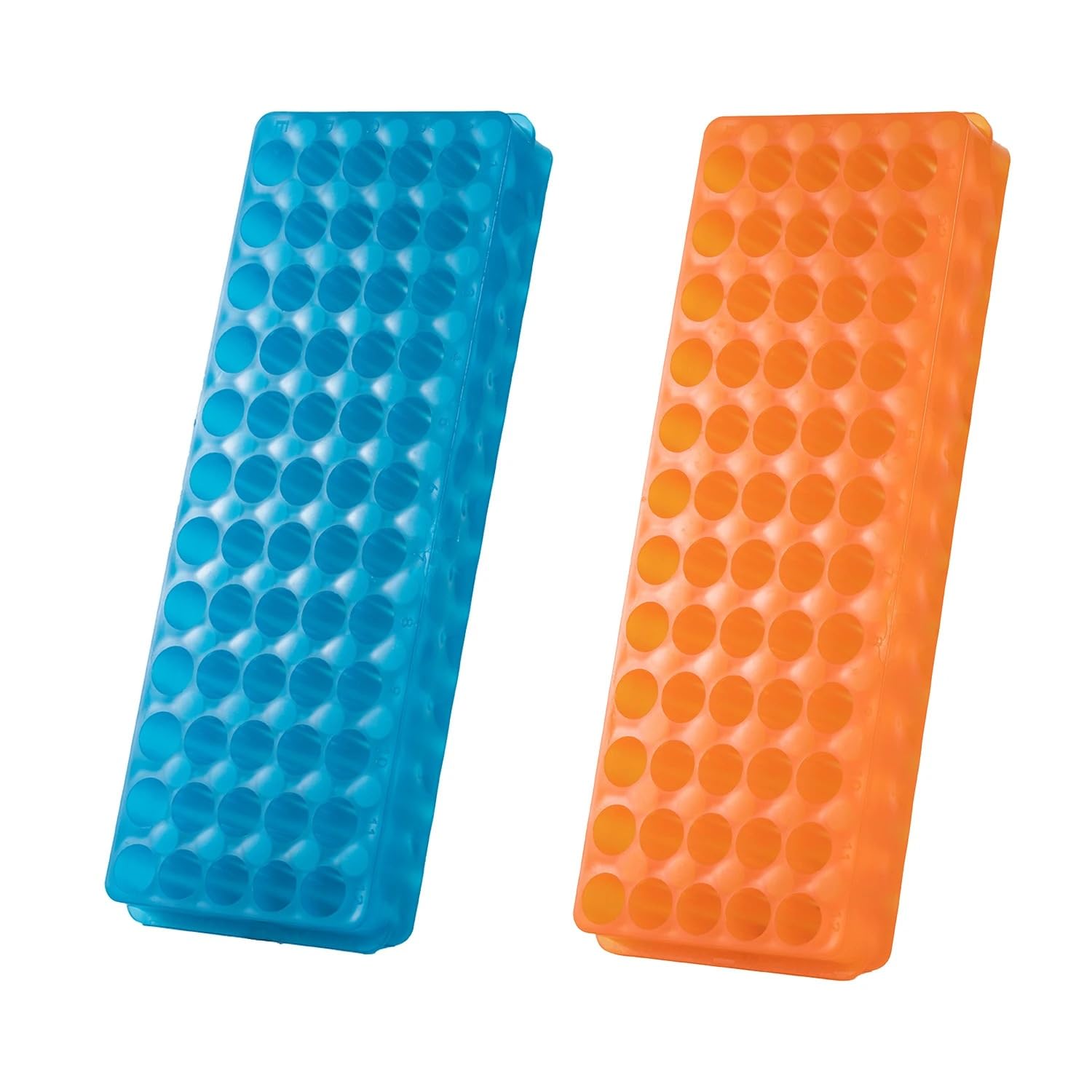 DUBTEDHOU Acrylic Test Tube Rack, 2-Sided 60 Holes Centrifuge Tube Holder Stand for 0.5/1.5ml Tubes Multicolor(Orange)