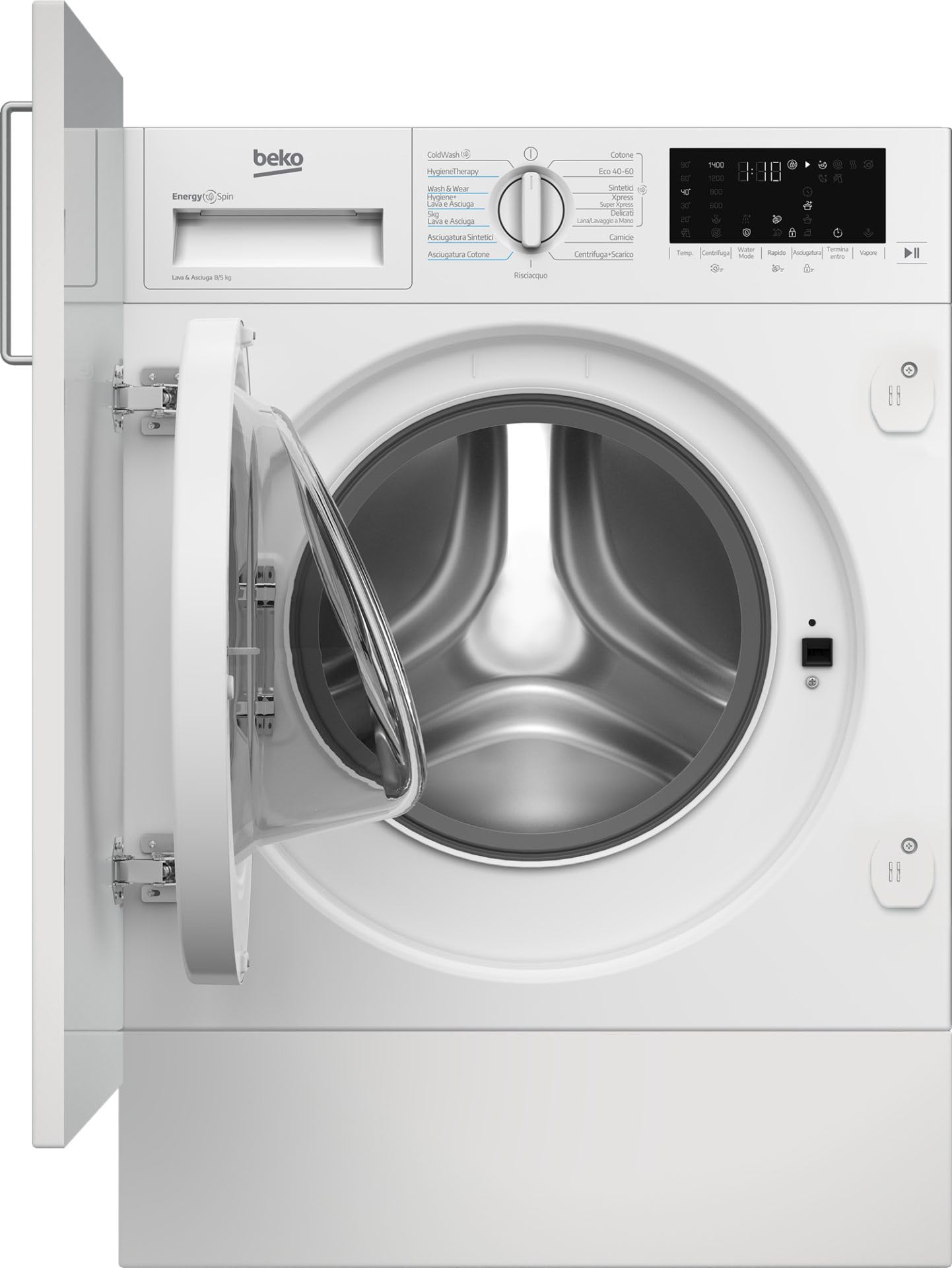Beko WDI85DAW_IT, Capacità 8kg+5kg, classe D|A, colore White, Motore Inverter BPM