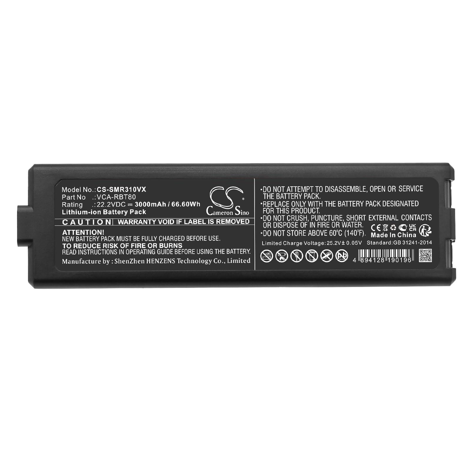 TECHTEK Batterie 3000mAh Compatible avec [Samsung] Jet Bot, Jet Bot AI+, VR30T, VR30T80313W, VR30T80313W/WA, VR30T85513W, VR30T85513W/WA, VR50T95735W, VR8500, VR9500, VRT30T85513W remplace VCA-RB FBA