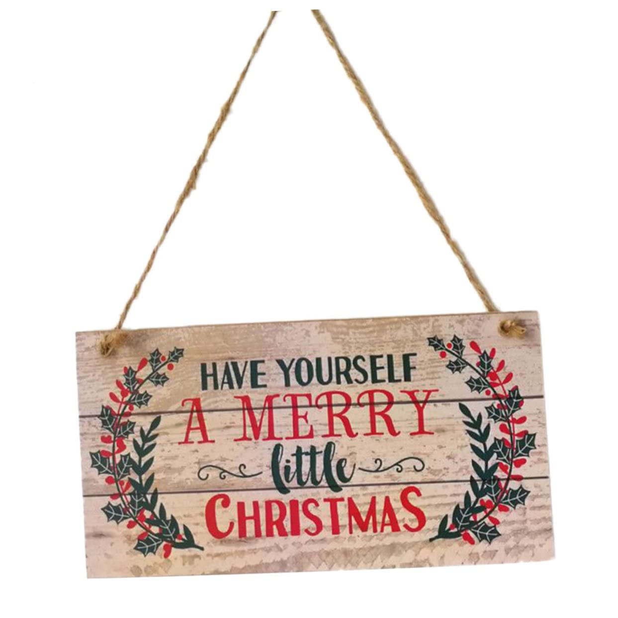 Adorno Colgante Navideño De Madera 20x10x0,5 Cm Decoración Navideña Para Puertas Rústico Para Hogar Fiestas Decoración Para Colgar
