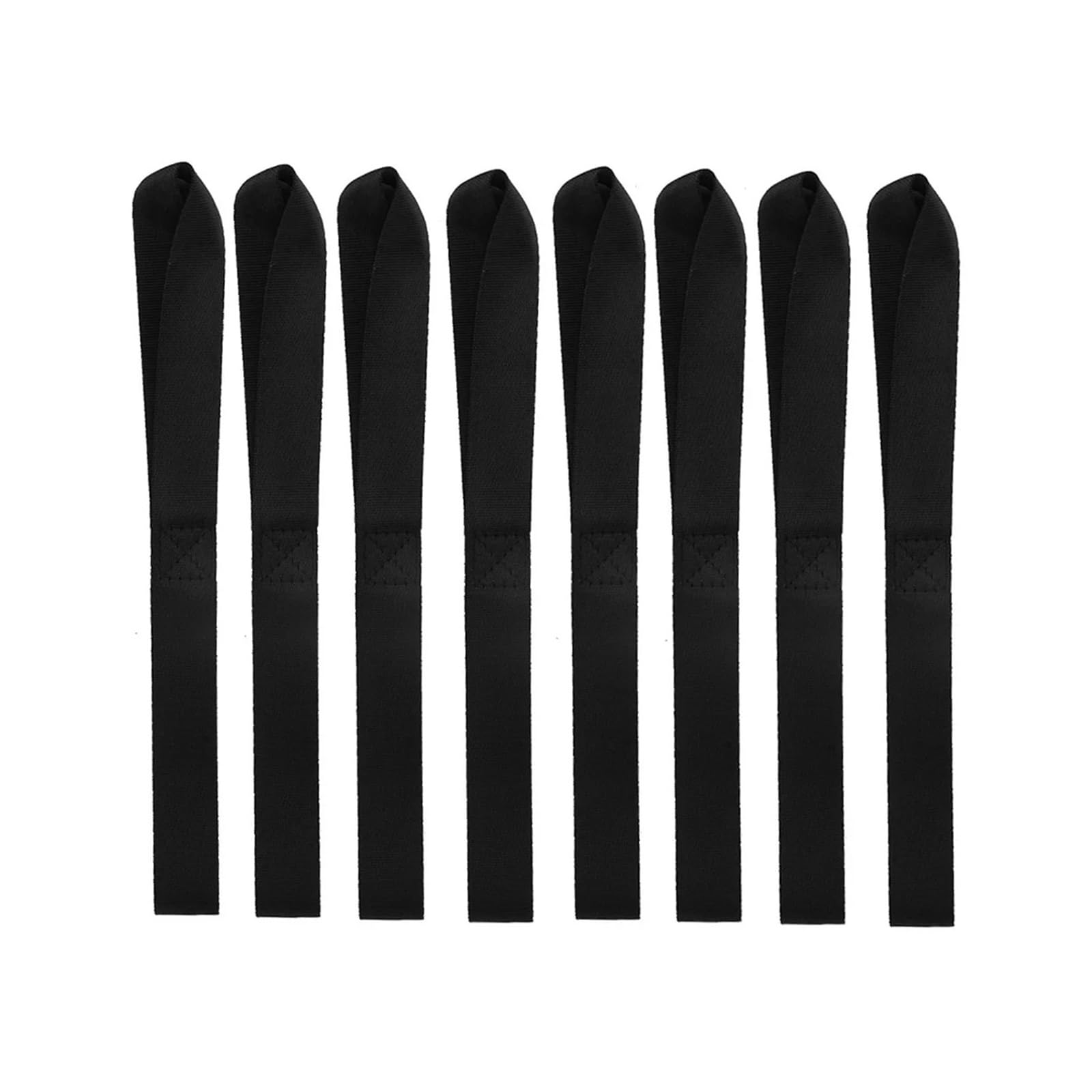 Tie Down Strap, 8Pcs Motorcycle Nylon Soft Loop Tie-Down Straps - 13x1 Inch, 49N Tensile Strength for ATV, UTV, and Motorbike Accessories(Nero)
