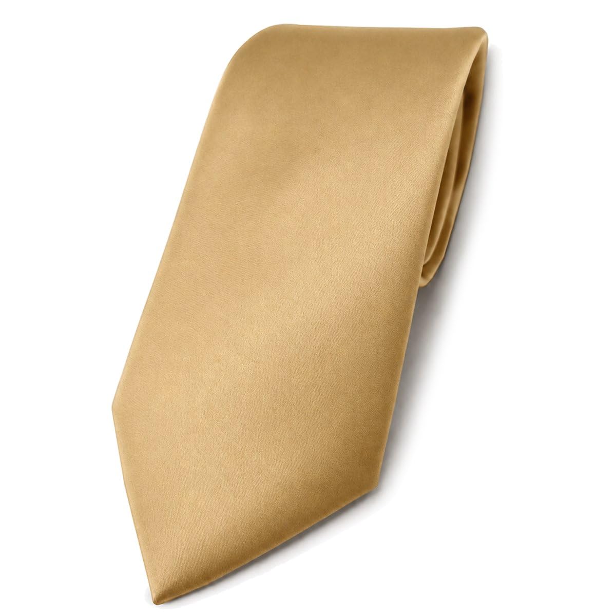 TigerTie Designer Satin tie necktie gold all-one-color Polyester - Tie necktie