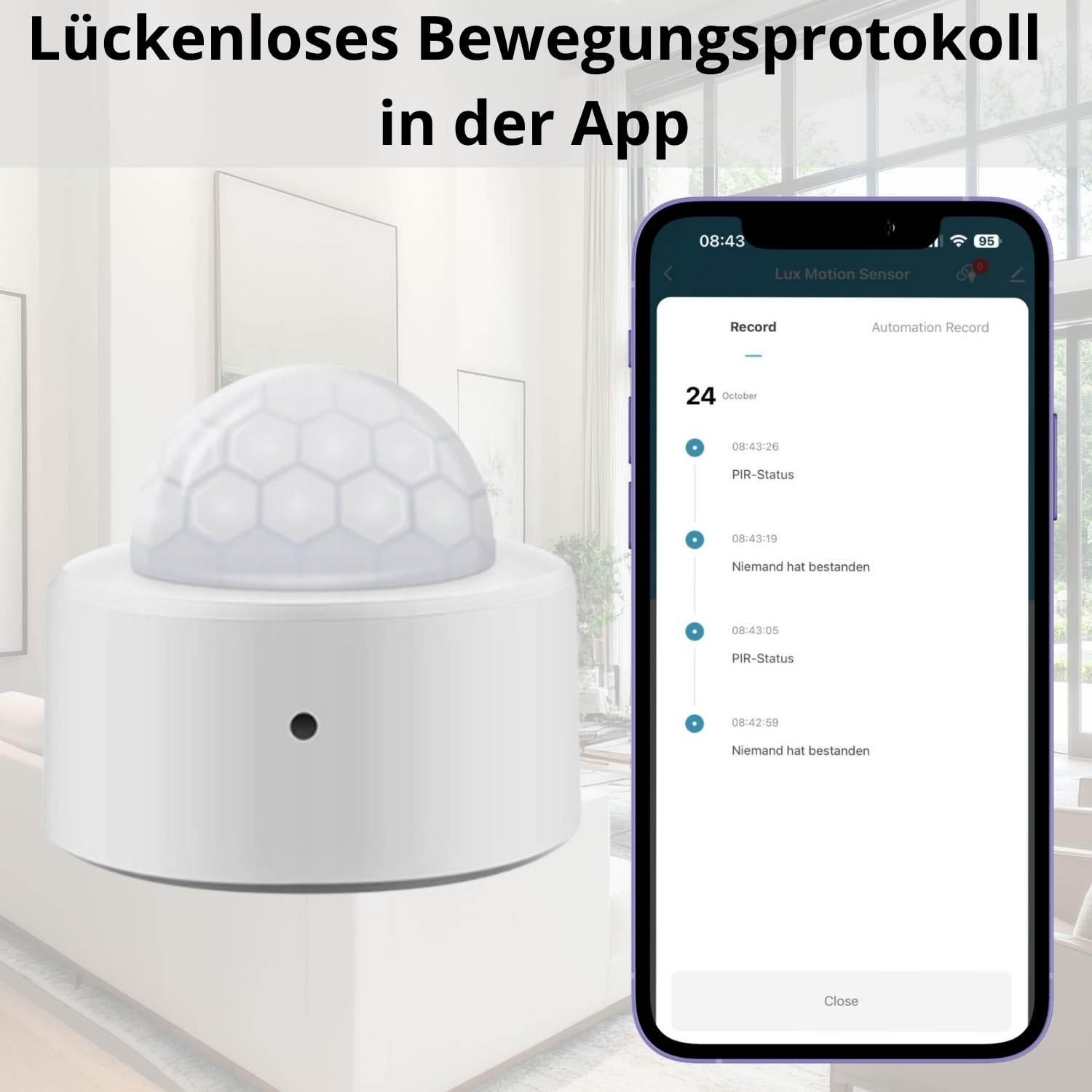 Czujnik ruchu ZIGBEE 3.0 TUYA na baterie PIR