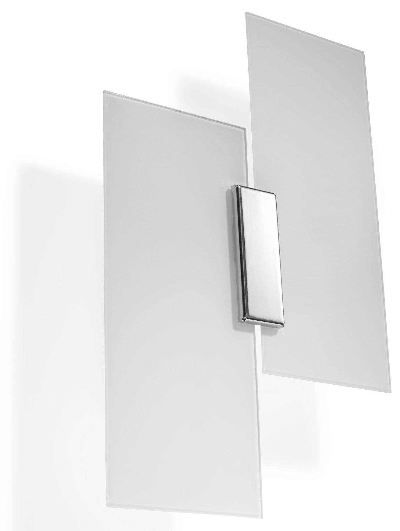 SOLLUX Wall lamp LED Fabiano SL.0197 Modern Lighting Sconce White Chrom E27 2-Light Glass & Metal Square for The Kitchen and The Bedroom