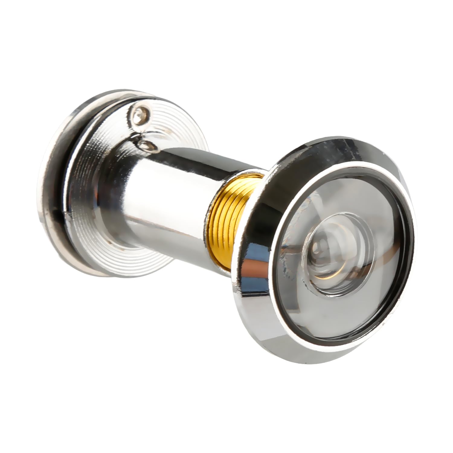 Hopzab Silver Polished Chrome Door Viewer With Privacy Cover, 200° Wide Angle Security Peephole, Adjustable Length 35-50Mm, Home & Hotel Safety, Clear View, Easy Installation, 14Mm Diameter