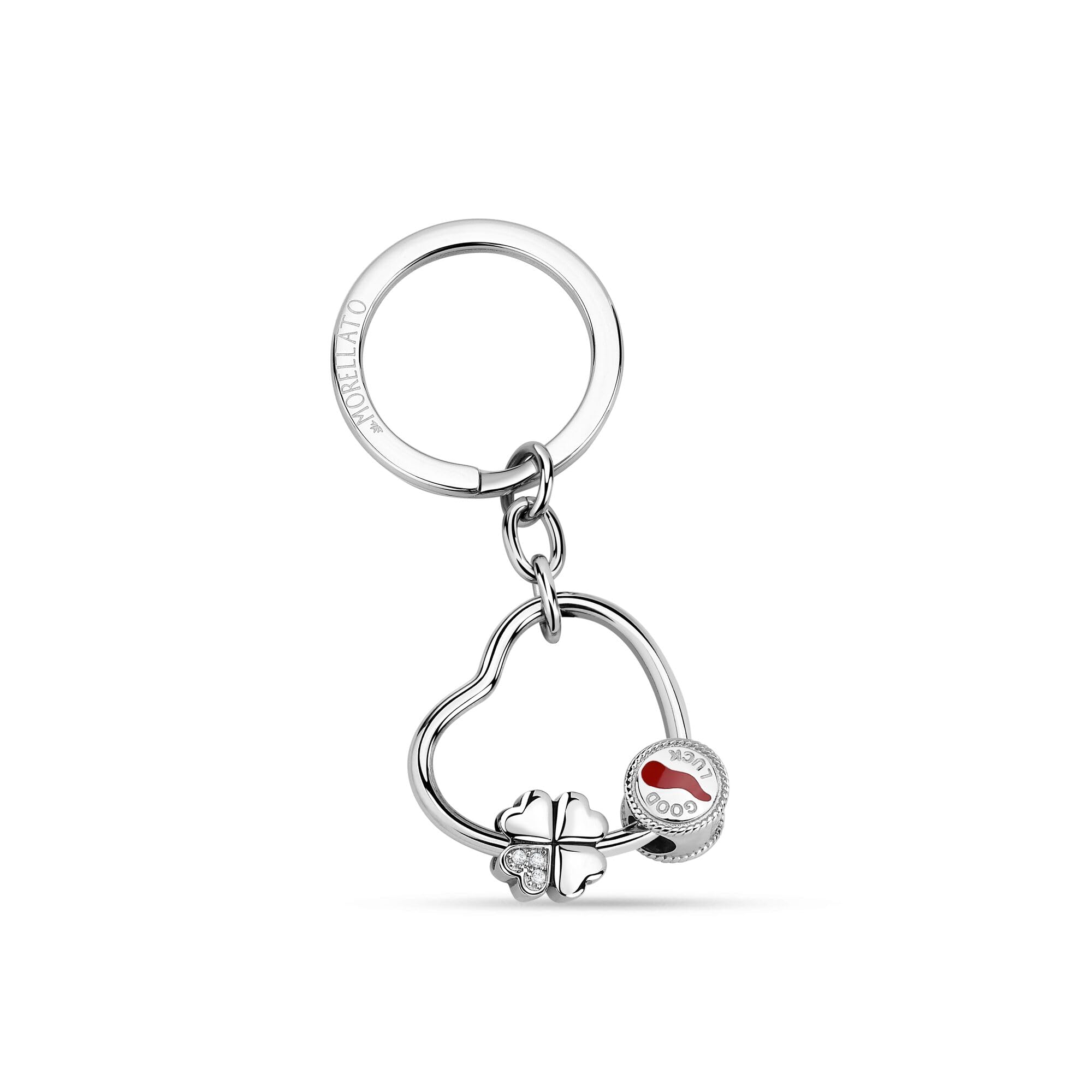 MORELLATO Portachiavi da Donna in Acciaio, Smalto, Cuore, Collezione Story - SD7320