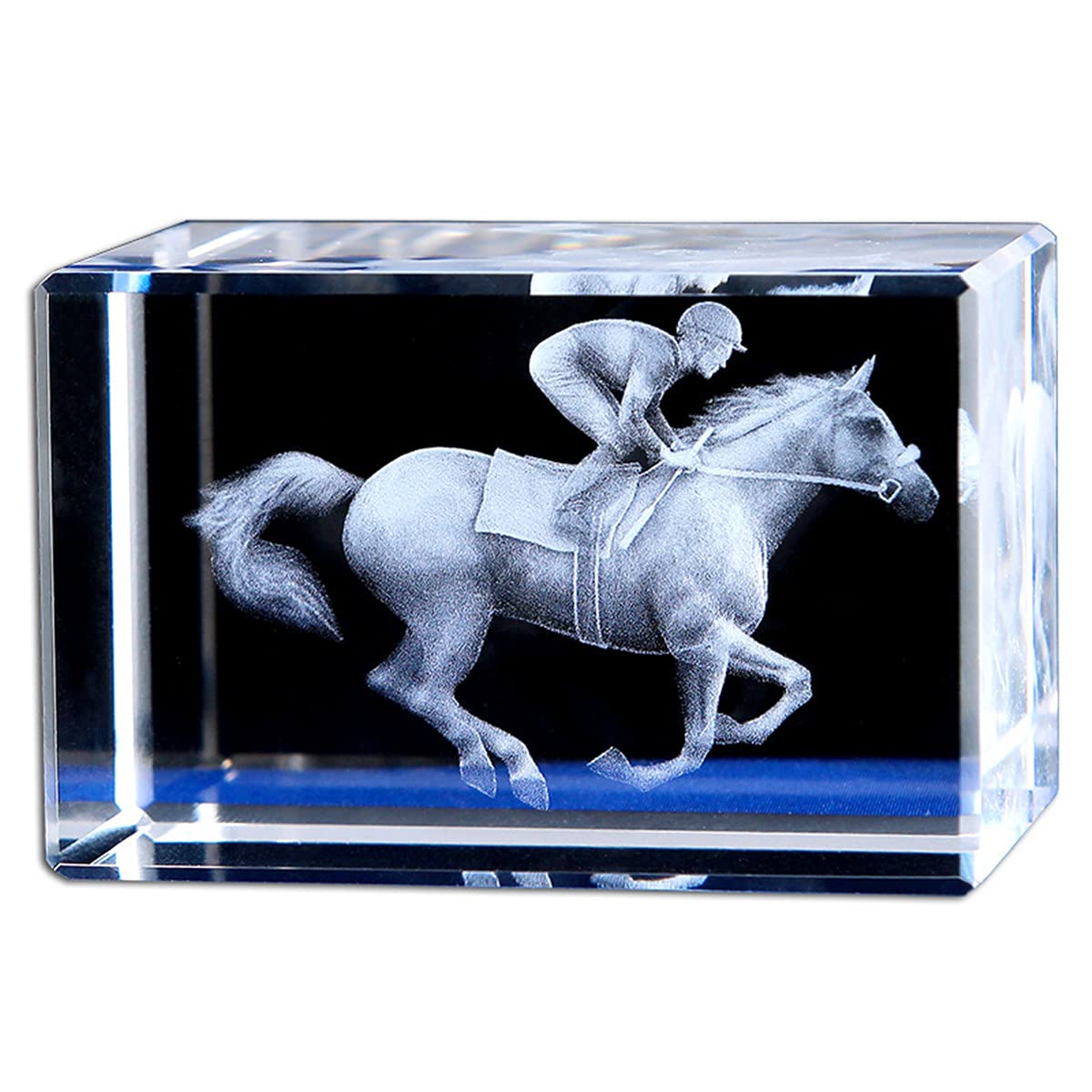 Artisanat en cristal de course de chevaux, décoration de bureau contre la monotonie