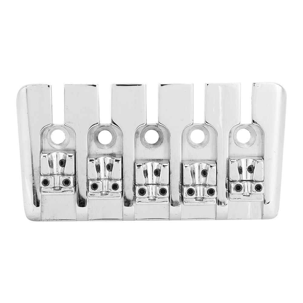 5 String Electric Bass Saddle Set,Bass Saddle Set Repair Parts with 5 Screws Wrench for 66mm 5 String Bass