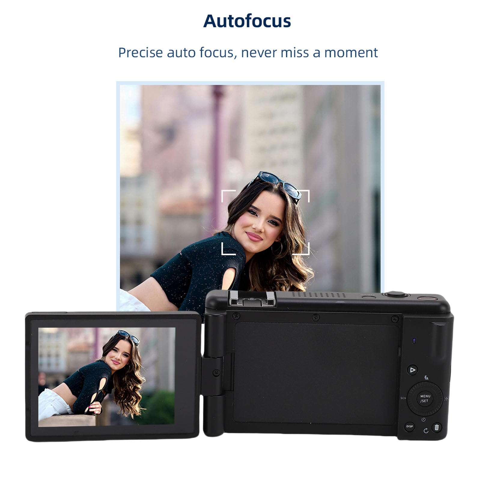 Jiawu Fotocamera Digitale per Fotografia, Videocamere WiFi 5K 80MP, Schermo Orientabile a 180° da 2,8 Pollici, Messa a Fuoco Automatica, Camere per Vlogging con Zoom Digitale 18X (BLACK)