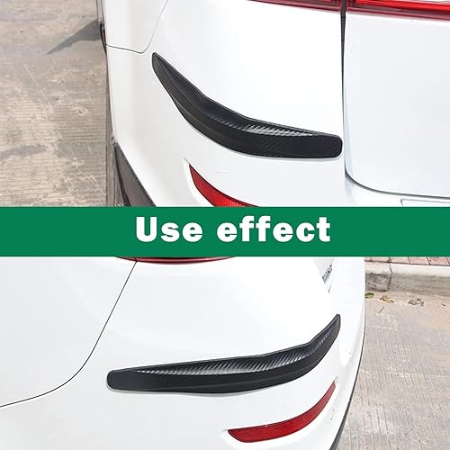 Miniatura 6 de 2 tiras anticolisión para parachoques de automóvil, 15.7 x 1.9 pulgadas, fibra de carbono de PVC, resistente al desgaste, antiarañazos, decoración