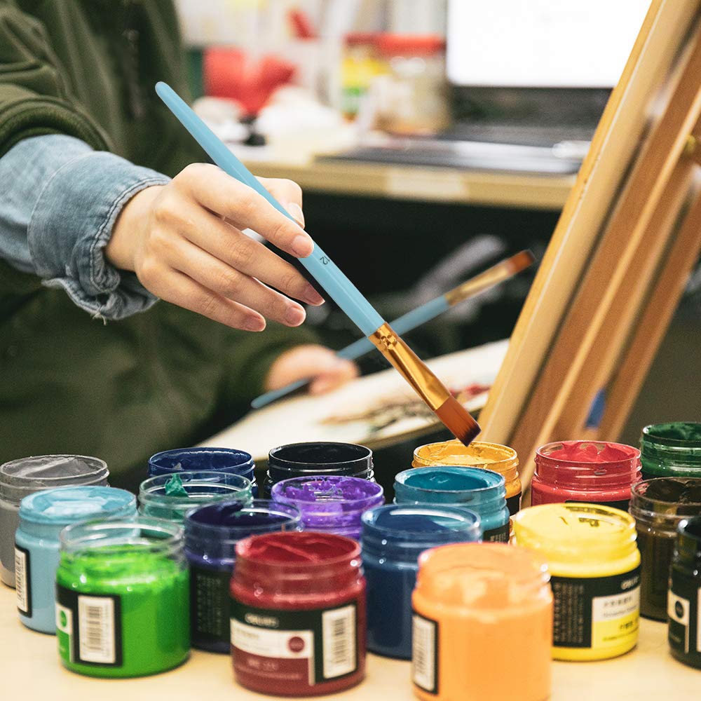 Meiliyizu Lot De 6 Pinceaux De Peinture Aquarelle En Nylon Pour Artiste Débutant, Acrylique, Huile, Aquarelle, Gouache, Visage, Art Corporel