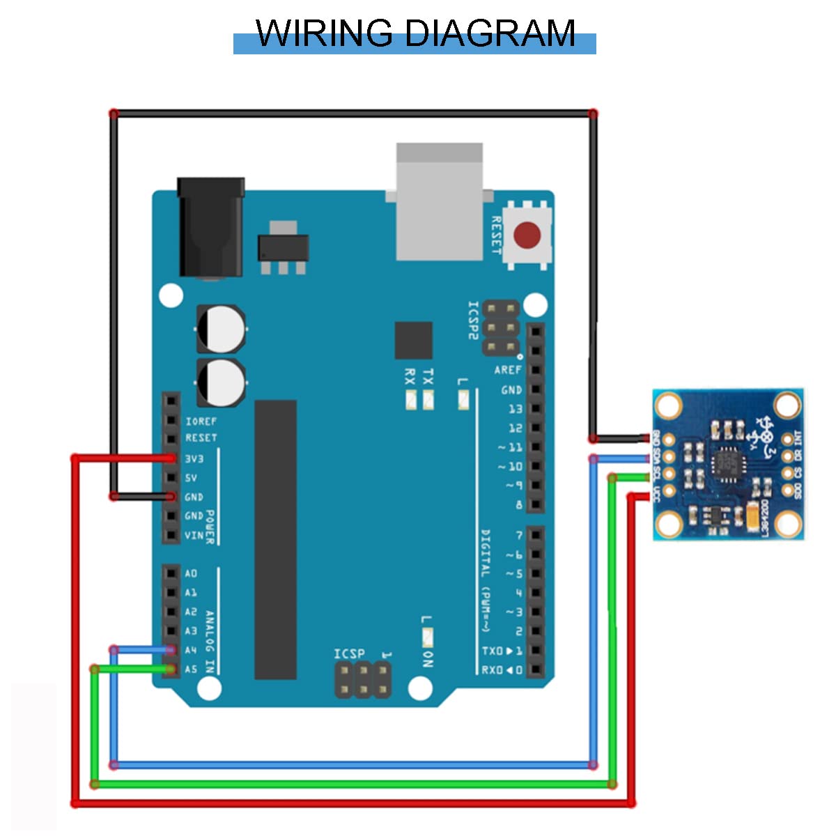 Modulo Giroscopio 9 Assi Con Bussola - Sensore Campo Magnetico, Per Arduino, 3-5V