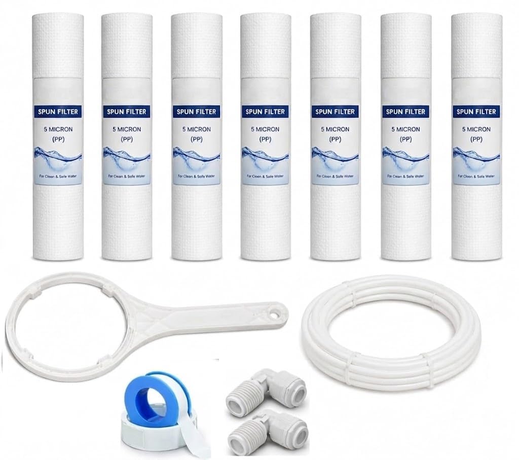 Premium PP Spun Filter Cartridge Set of 7 for RO Water Purifier, 5 Micron Sediment Water Filter Replacement Cartridge, Removes Dirt, Dust, Sand & Suspended Particles for Domestic Water Purification-picture-17