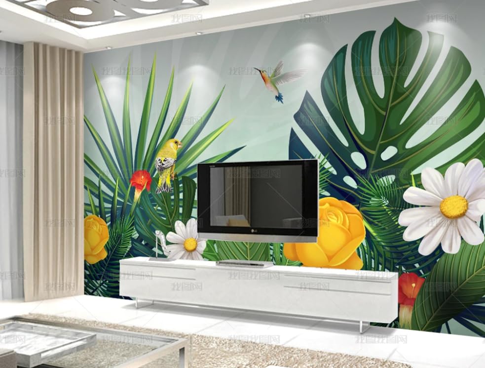 Papier peint intissé forêt tropicale pour masquer les défauts du mur