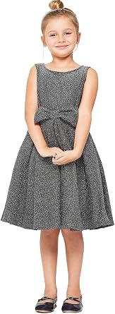 iGirlDress Girls Metal Glitter Knit Pleats Skirt Easter Holiday Christmas Dress 4-16