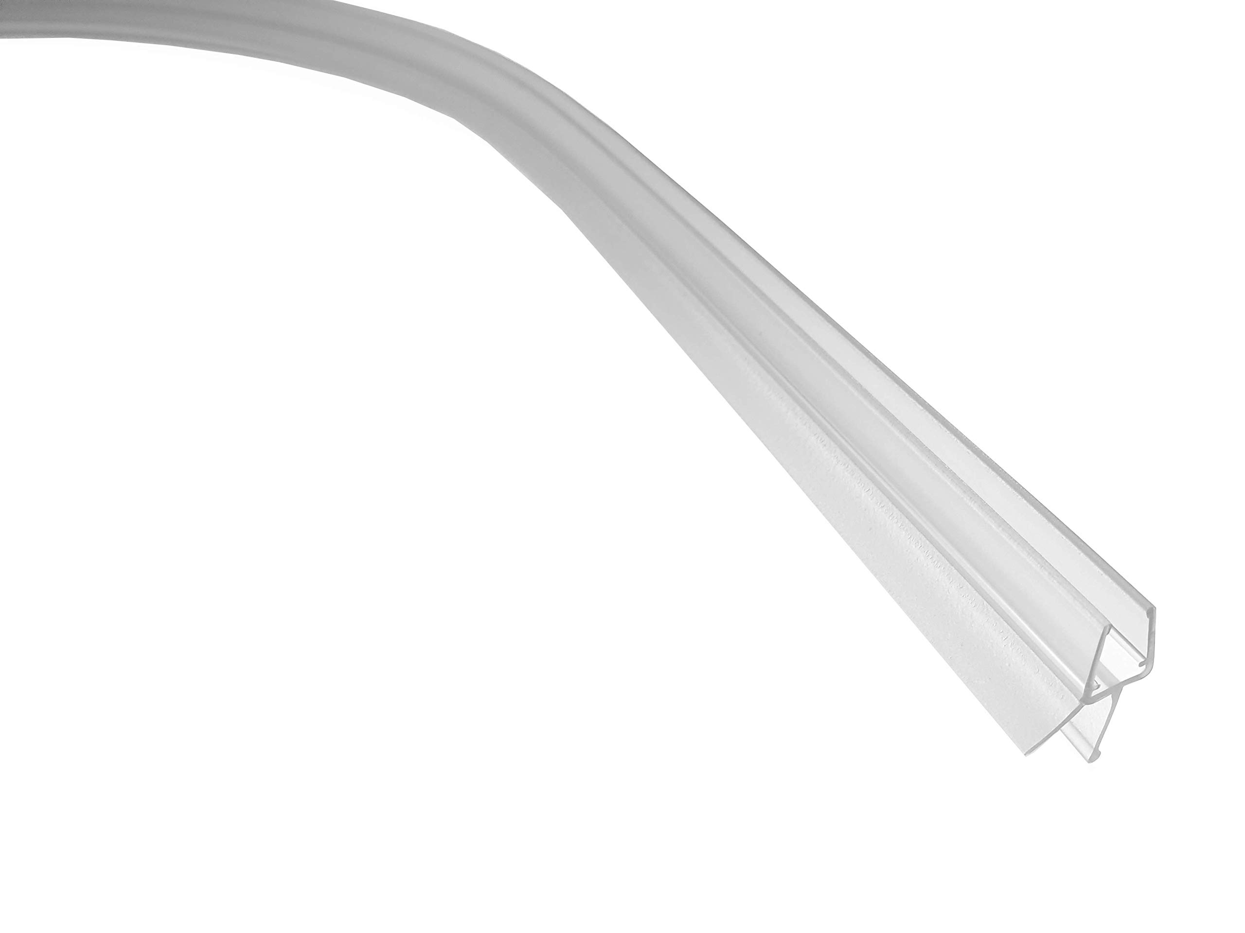 KRISTHAL gebogene Dusch-Türdichtung für Viertelkreisduschen mit kurzer Abtropfleiste und Verstärkung unten, Duschdichtung für 6 und 8 mm Glas, Made In Germany - Art. Nr. 5101
