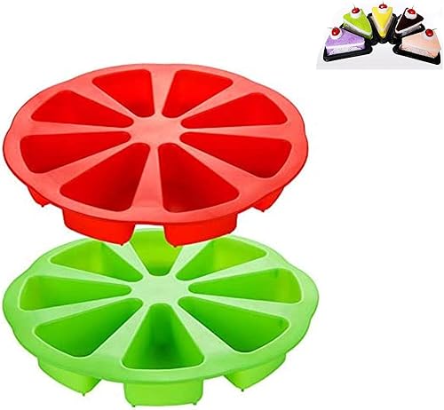 YUDONG 2 moldes de silicona para hornear, molde de silicona extra grande de 8 cavidades, molde para rebanadas de pastelescavidad triangular, moldes