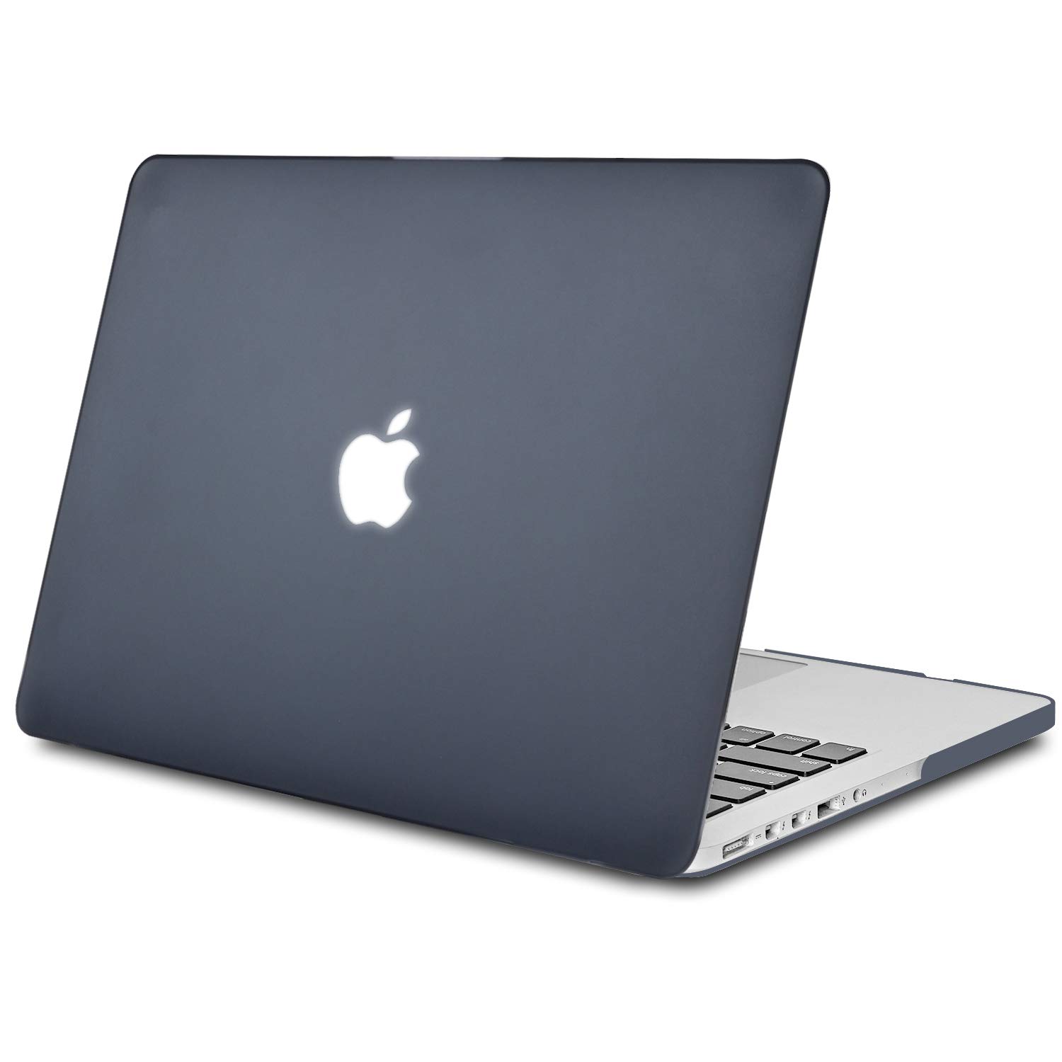 TECOOL Cover compatibile con MacBook Pro 15 Pollici Retina 2015 2014 2013 2012 (A1398), Custodia Rigida Protettiva Sottile in Plastica e Copritastiera UE, Grigio-Nero