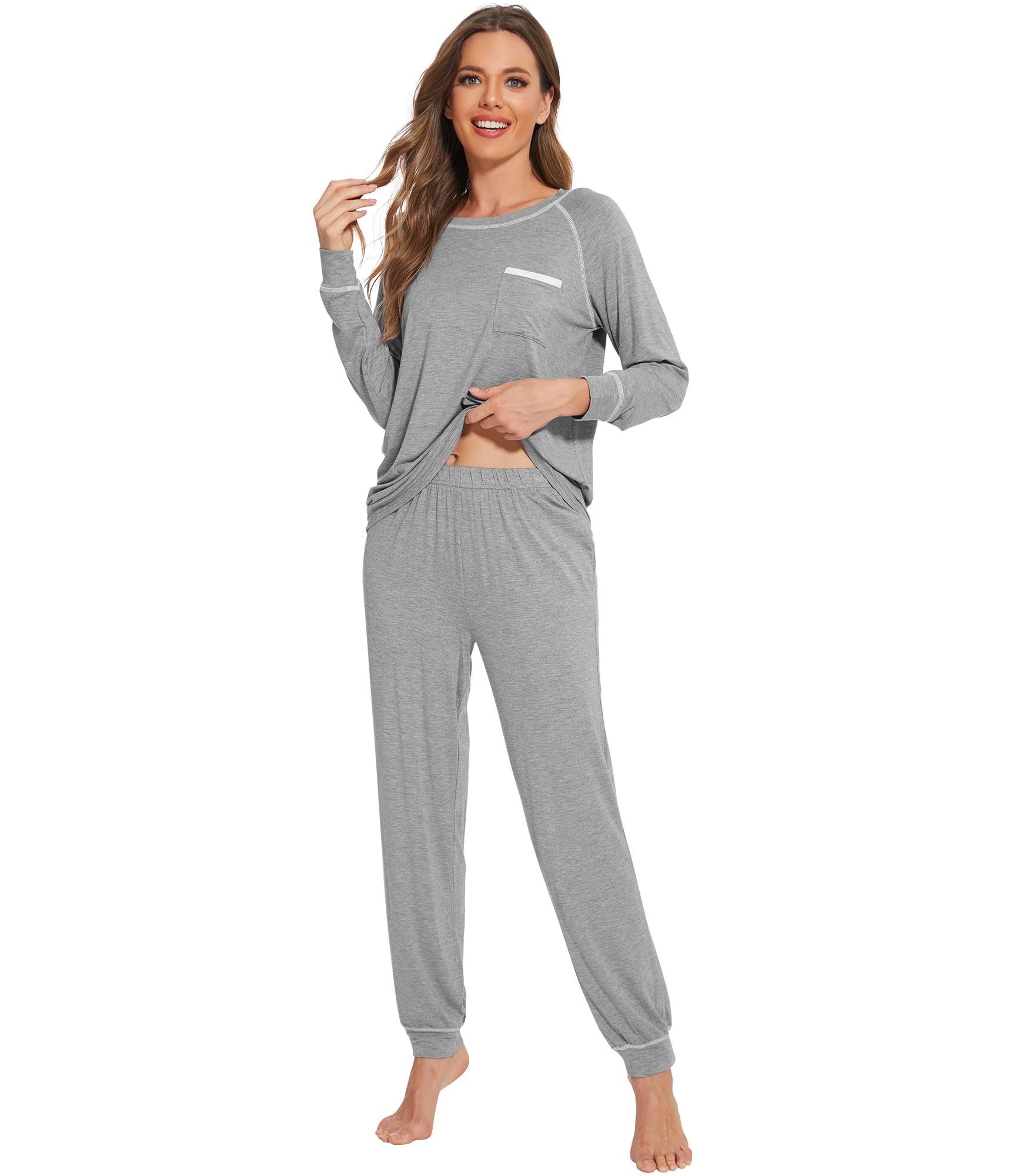 WiWi Bamboo Viscose Long Sleeve Jogger Set