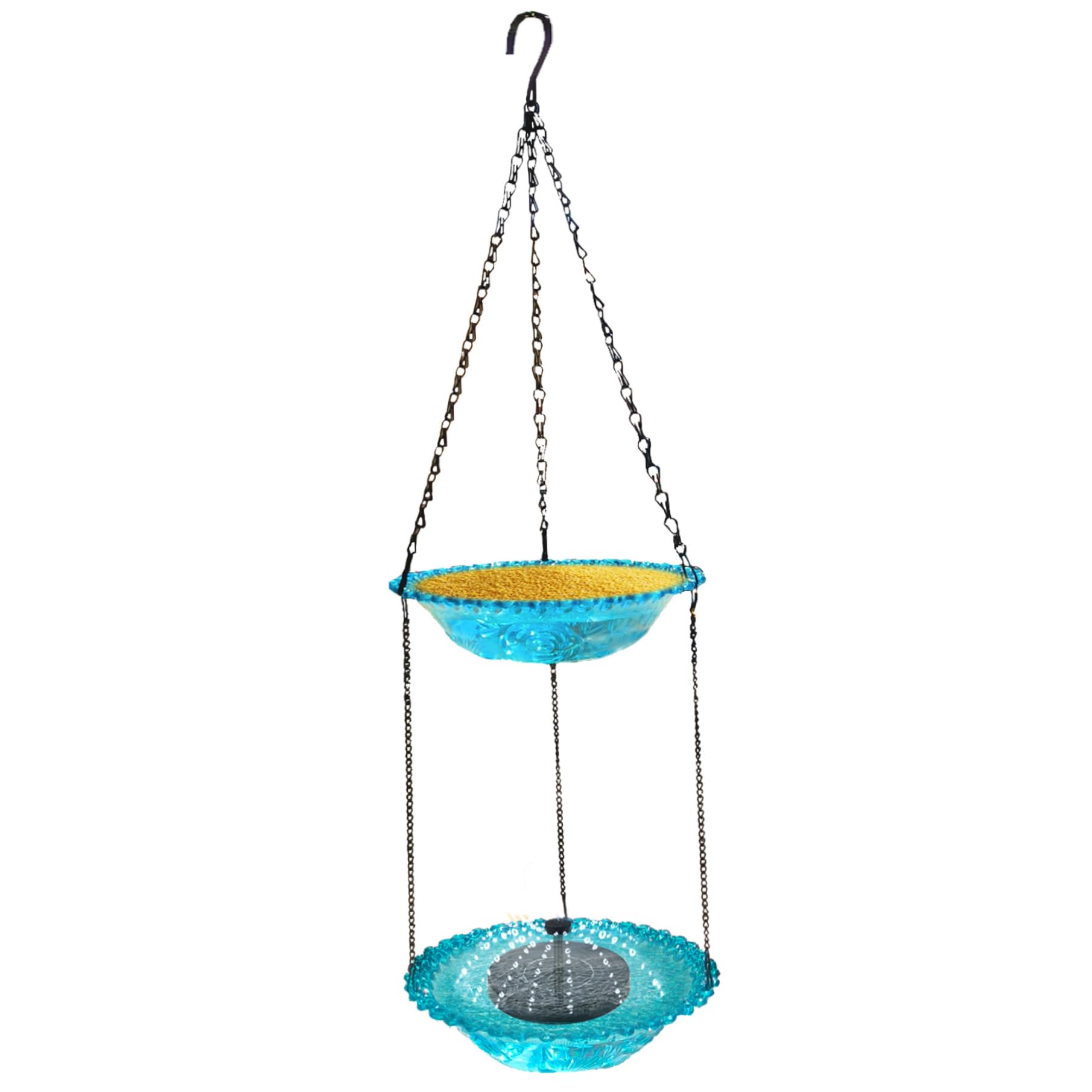 Comedero para pájaros al aire libre con fuente solar para decorar patios