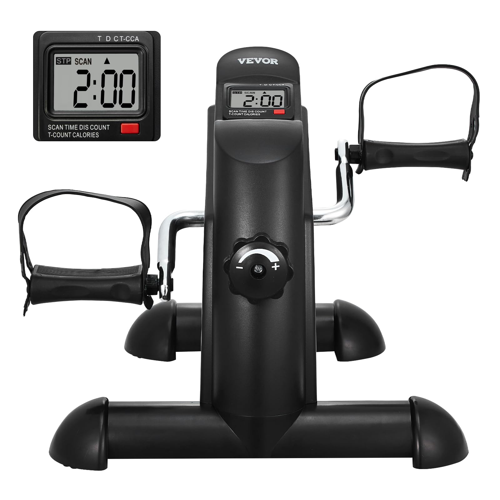 VEVOR Pédalier de Fitness sous Le Bureau, Mini Vélo d’Appartement pour Bras ou Jambes, Pédalier de Rééducation à Résistance Multi-Niveaux, avec Écran LCD et Tapis Antidérapant, pour Domicile Bureau