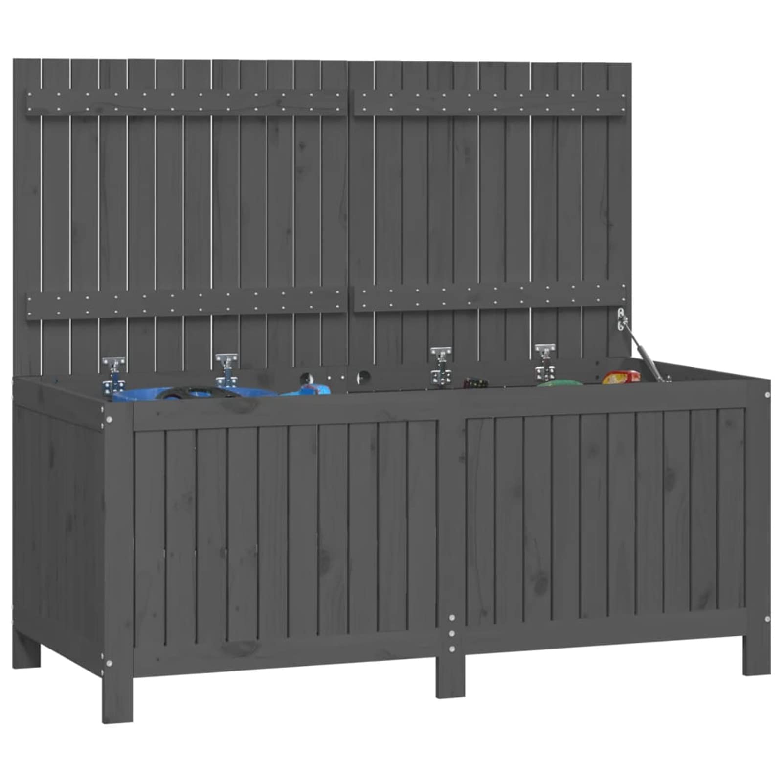 Grey Garden Sto Box 147 x 68 x 64 cm – Box in legno di pino massiccio per esterni e interni con rivestimento flessibile e manico per cuscini, cuscini e attrezzi da giardinaggio