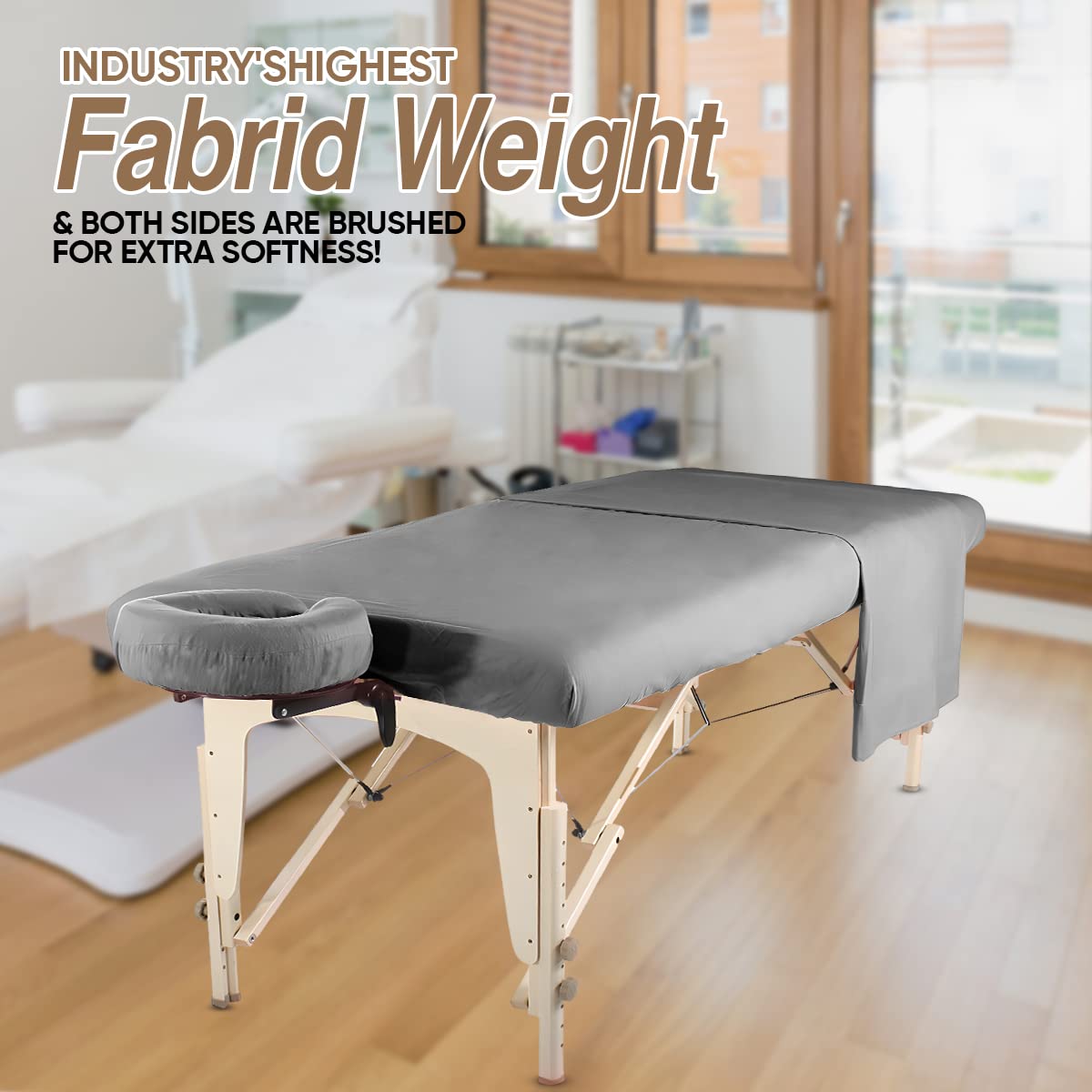 12 Pcs/4 Sets Massage Table Sheets Sets, Massage Table Fitted Sheet Massage Sheets Face Cradle Covers, Microfiber Massage Bed Cover, Washable Massage Table Cover Protector （Gray)