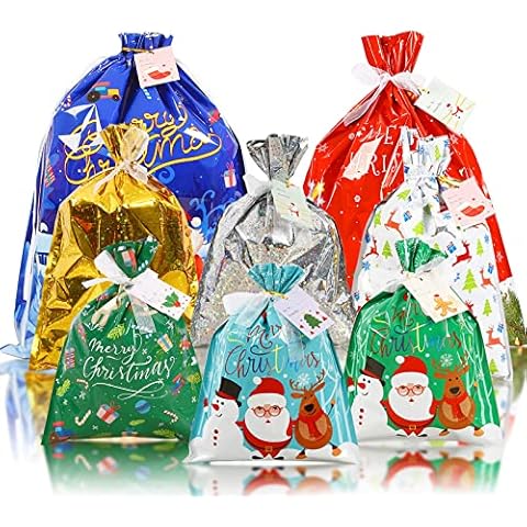15 Christmas Drawstring Gift Bags Set Cover