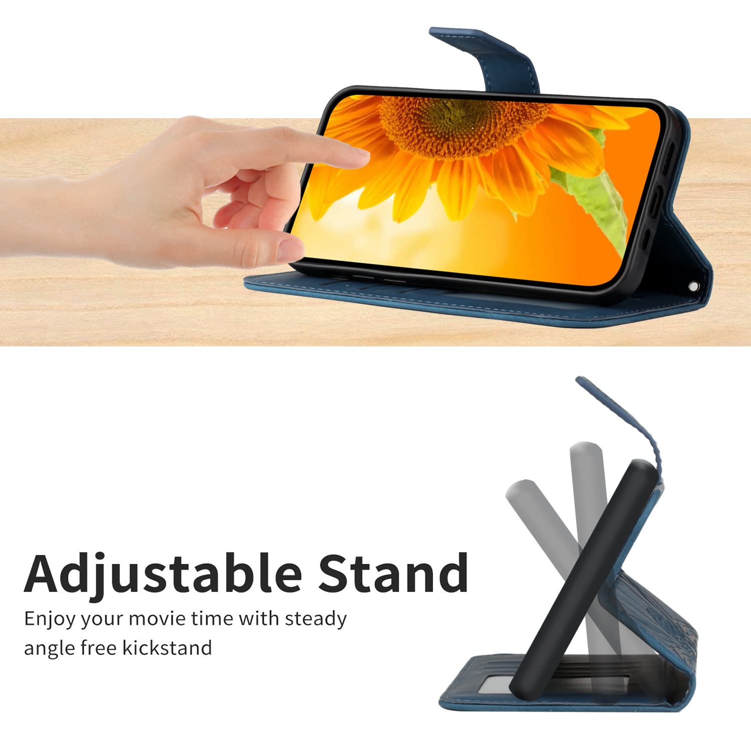 Custodia Portafoglio Magnetica Per Xiaomi Redmi Note 8 Pro – Con Slot Per Carte E Supporto, Cielo Stellato Viola - 2