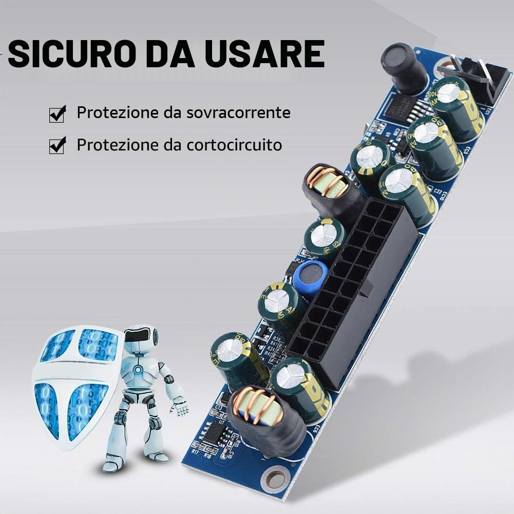 DC 12V 120W PSU Modulo di alimentazione per PC con cavo di ingresso DC/ATX a 24 pin, Adatto per Mini Computer, HTPC, POS, Set-Top Box digitali, Case ITX, ecc