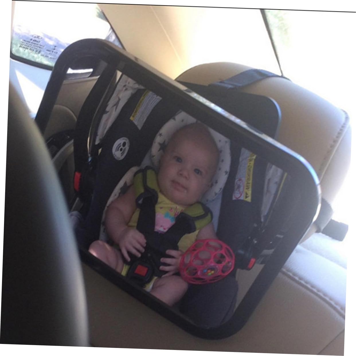 MOLUCKFU Rearview Mirror Rear Mirror 360° Adjustment Easy Installation Durable Plastic