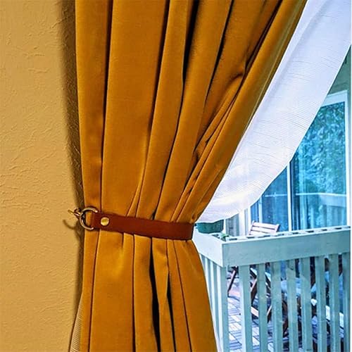 Miniatura 4 de 4 alzapaños de cortina de cuero, soporte de barra de cortina de cuero, tratamiento de ventana para el hogar, sala de estar, dormitorio, hebilla