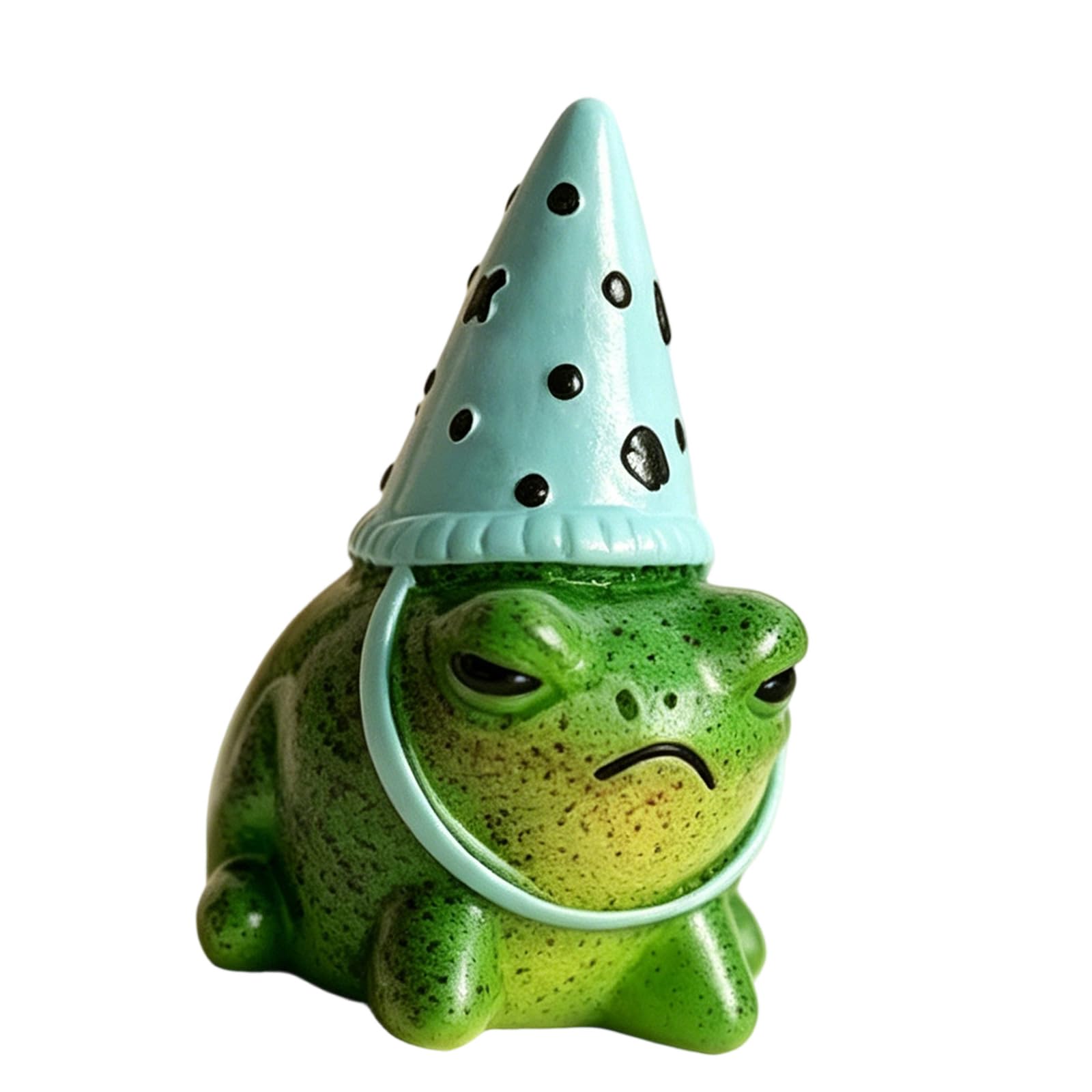 Jazuaiao Whimsical Resin Frogs Sculpture with Party Hat Funny Animal Statue for Garden Yard Lawns and Kids Room Decoration Gift Small Frogs Statue