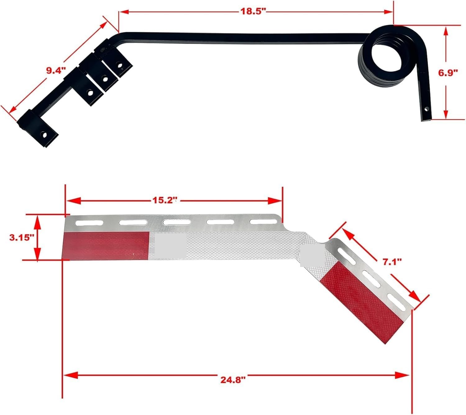 Practical 2-Piece Inclined Mudguard with Reflective Tape Bracket Set, Suitable for Semi-Trailer Trucks