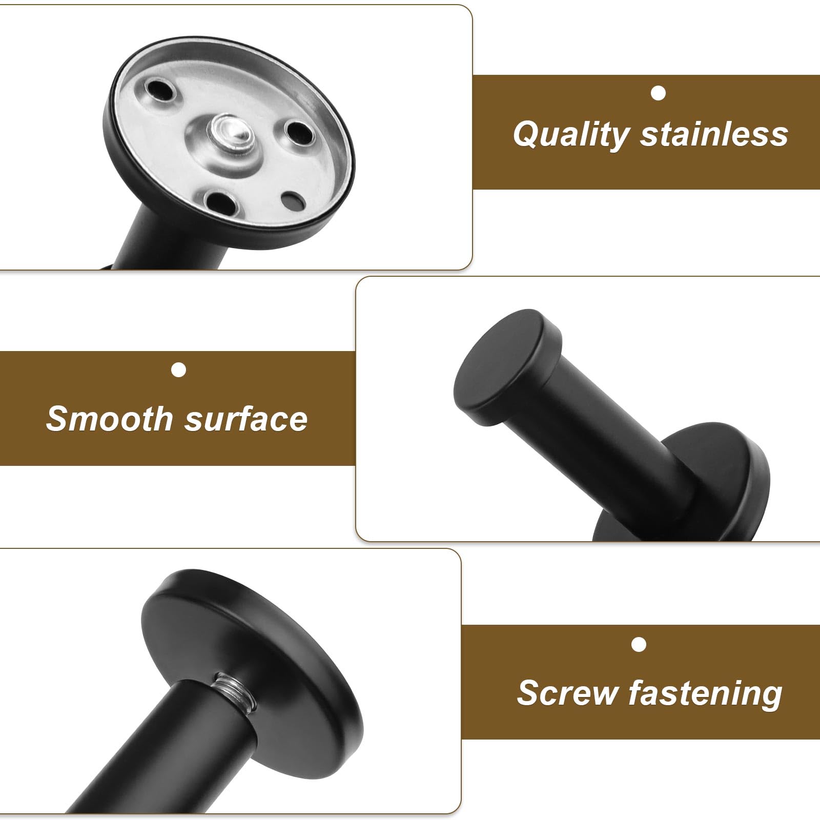 Ganci Appendiabiti In Lega Alluminio - 4 Pezzi Neri, 20x25x12 Mm, Multiuso - Foto 8