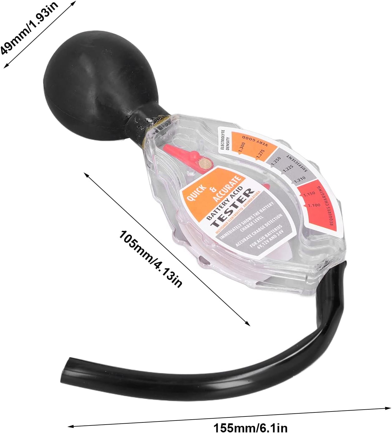 LIZEALUCKY Deep Cycle Battery Hydrometer, Battery Hydrometer Dial Easy
