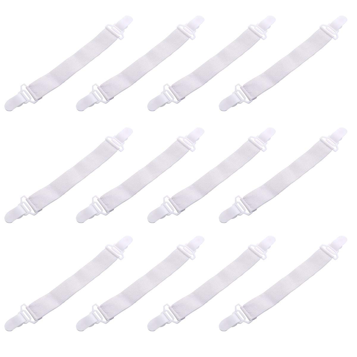 Bom Bom Tree 12 Pcs Adjustable Bed Sheet Fasteners Suspenders, Sheet Band Straps Clips, Bed Sheet Holder