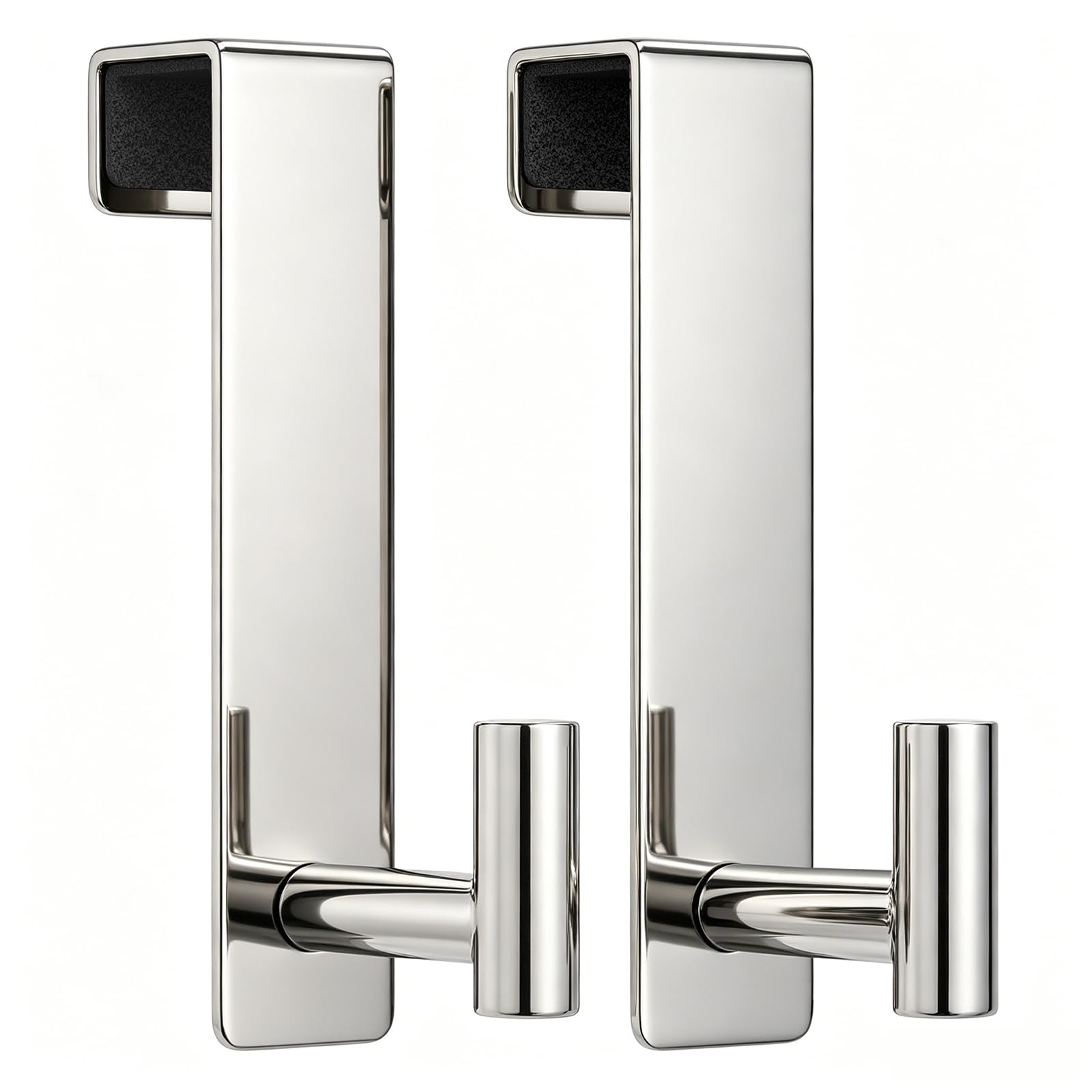 Stainless Steel Over The Door Hooks Heavy Duty, Bathroom Towel Holder Door Mount Coat Rack Towel Rack for Bedroom, Doors Hangers Towel Hooks for Bathroom Dorm Essentials (Chrome, 2 Pack)
