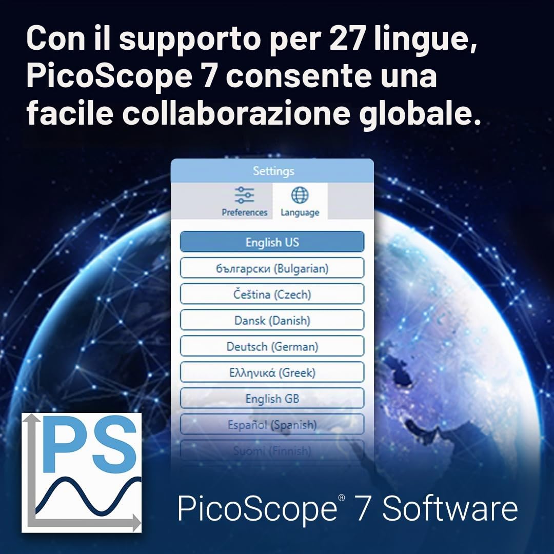Pico Technology PicoScope 2205A Mixed-Signal Oscilloscopio 2 canali USB digitale portatile PC, 25 MHz, 48 kS, 500 MS/s con sonde e PS7 software
