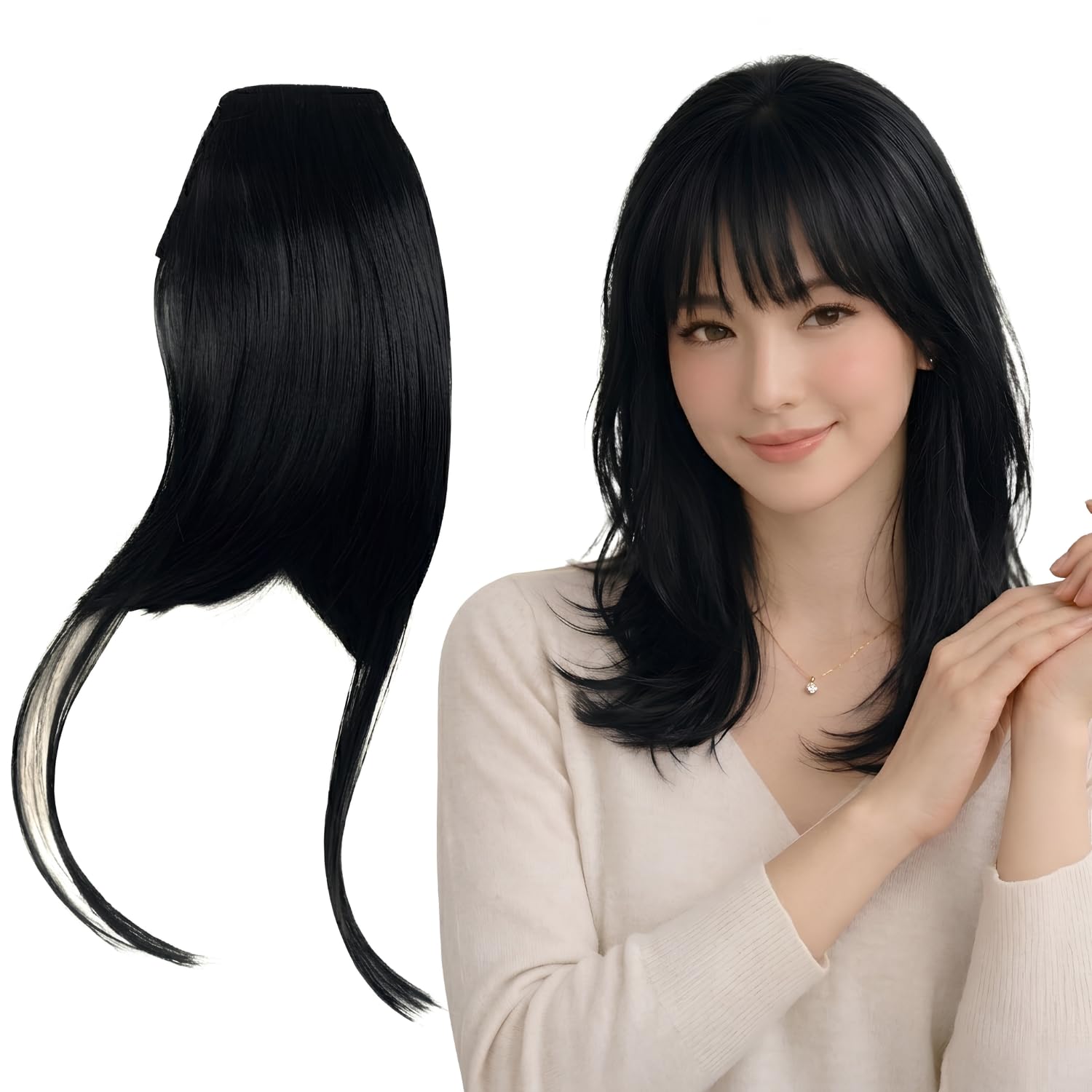Paradise Hair Fringe for Women & Girls Clip-In Hairs Bang Front Extensions Uncut Bangs Wig with 2 Clips Lightweight, Breathable & Easy to Wear No Salon Visit Needed-image-41