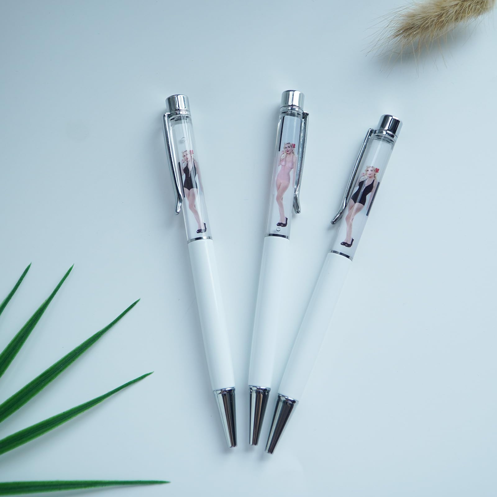 Sikyby Luxury Naked Lady Girl Funny Writing Journaling Office Pen Floating Floater Tip And Strip Kawaii Ballpoint Nude Pens For Adult Women Men Nice Gift(White) - Image 3