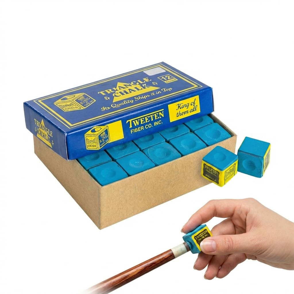 Pool Chalk Set, 12PCS Snooker and Cue Chalk for Pool Cue Tips, Professional Billiard Chalk for Enhanced Grip and Control, Smooth Application Cue Chalk for Snooker, Billiards Games at Home or Club Use
