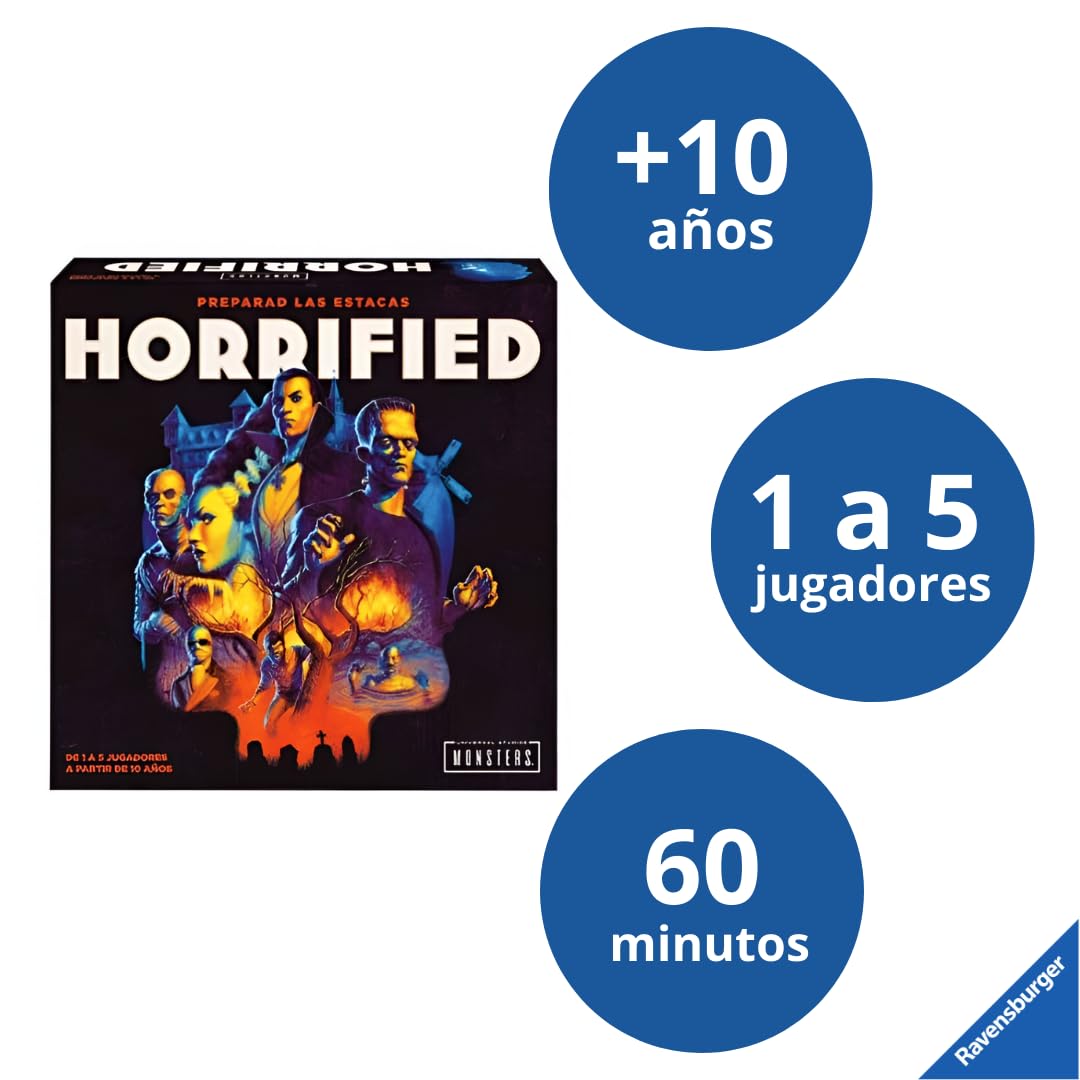Ravensburger - Horrified Universal Monsters | Juegos De Mesa Adulto | Juego De Mesa 10 Años O Más | 1 A 5 Jugadores | Juegos De Mesa Niños 10 Años