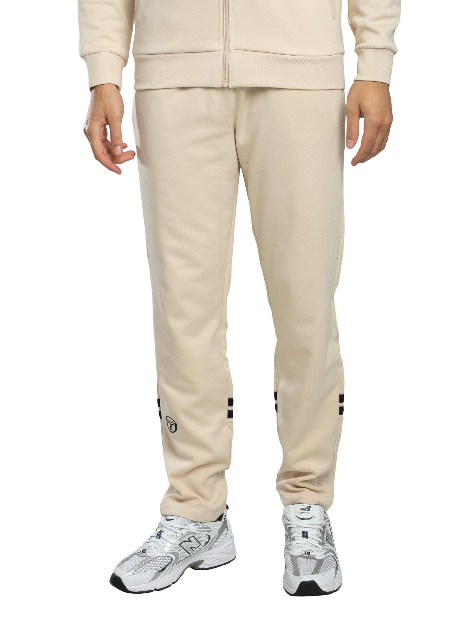 Sergio Tacchini Hombre Pantalones De Chándal Orion Track, Sandshell/Maritime Blue