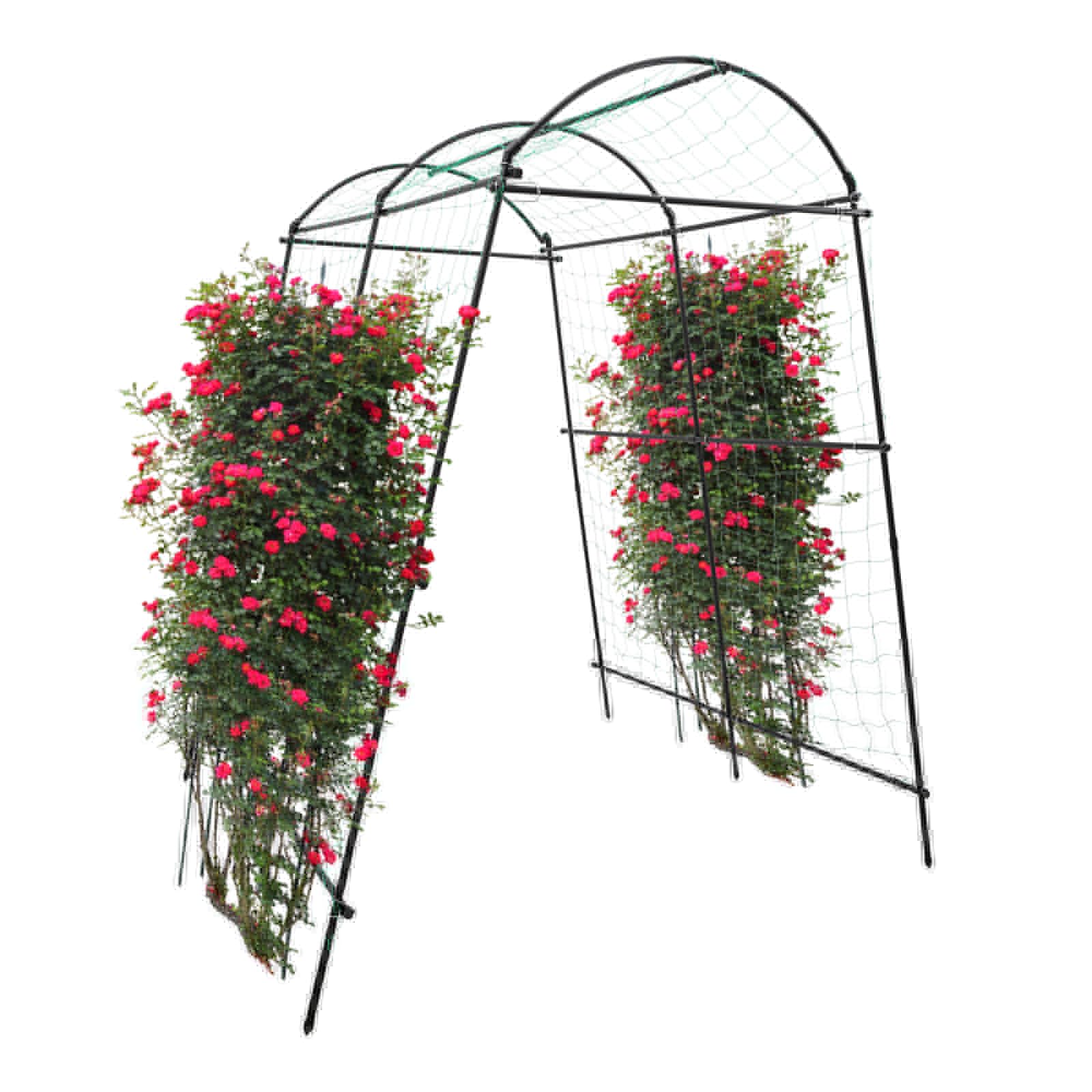 2,3 m, arc de jardin pour plantes grimpantes, treillis de jardin, treillis extra haut, en métal, pour plantes grimpantes, légumes, extérieur, structure de support de jardin