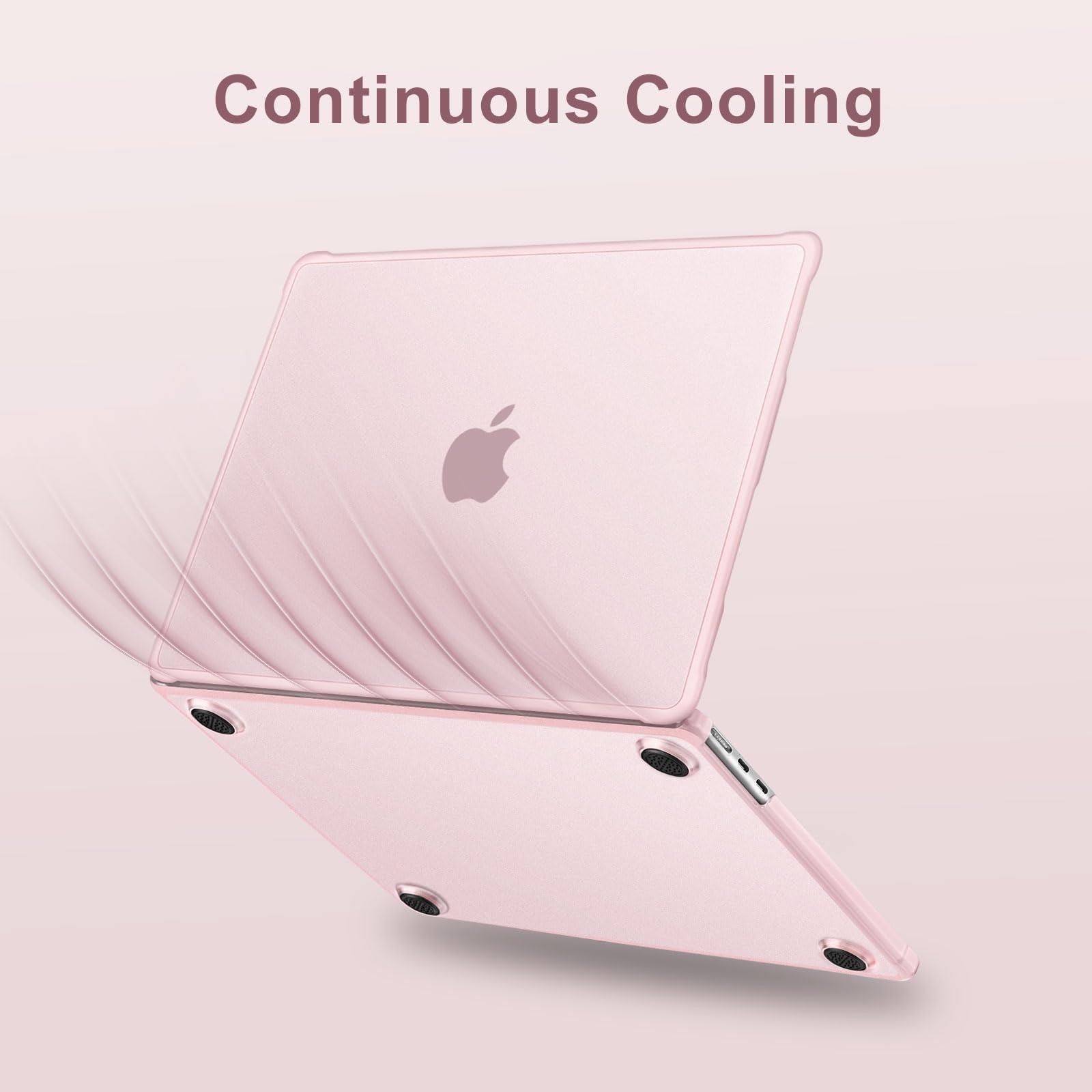MOSISO Compatible with MacBook Air 13 inch Case M5 M4 M3 M2 2026-2022 A3449 A3240 A3113 A2681,Protective Hard Case&Keyboard Skin&Screen Film&Type C with TPU Bumper for MacBook Air 13.6, Pink — view 9
