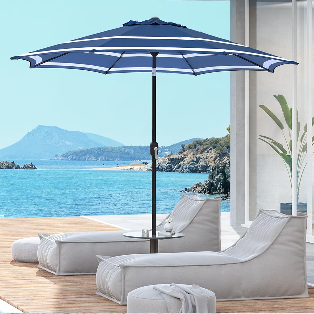 9ft tilting patio umbrella Autlaycil 9ft Patio umbrella Outdoor umbrella With Push-Button Tilt & Crank for Pool, Garden