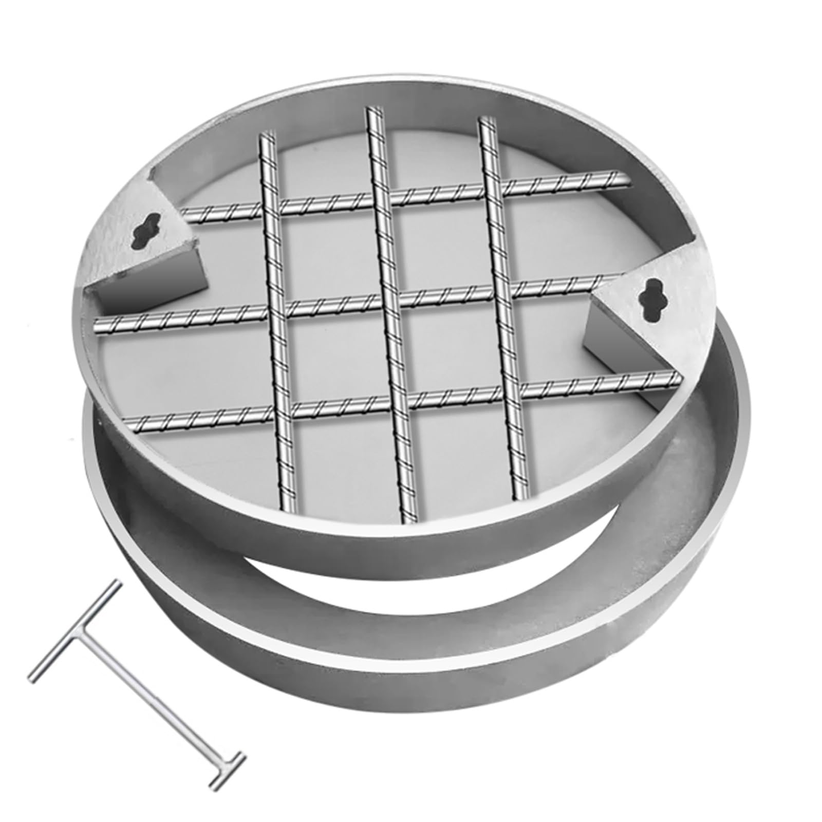 Couvercle de regard rond pour garage et routes en acier inoxydable de 1 tonne