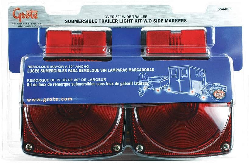Grote 654405 Submersible Trailer Lighting Kit for Trailers Over 80" Wide (Stop Tail Turn Light