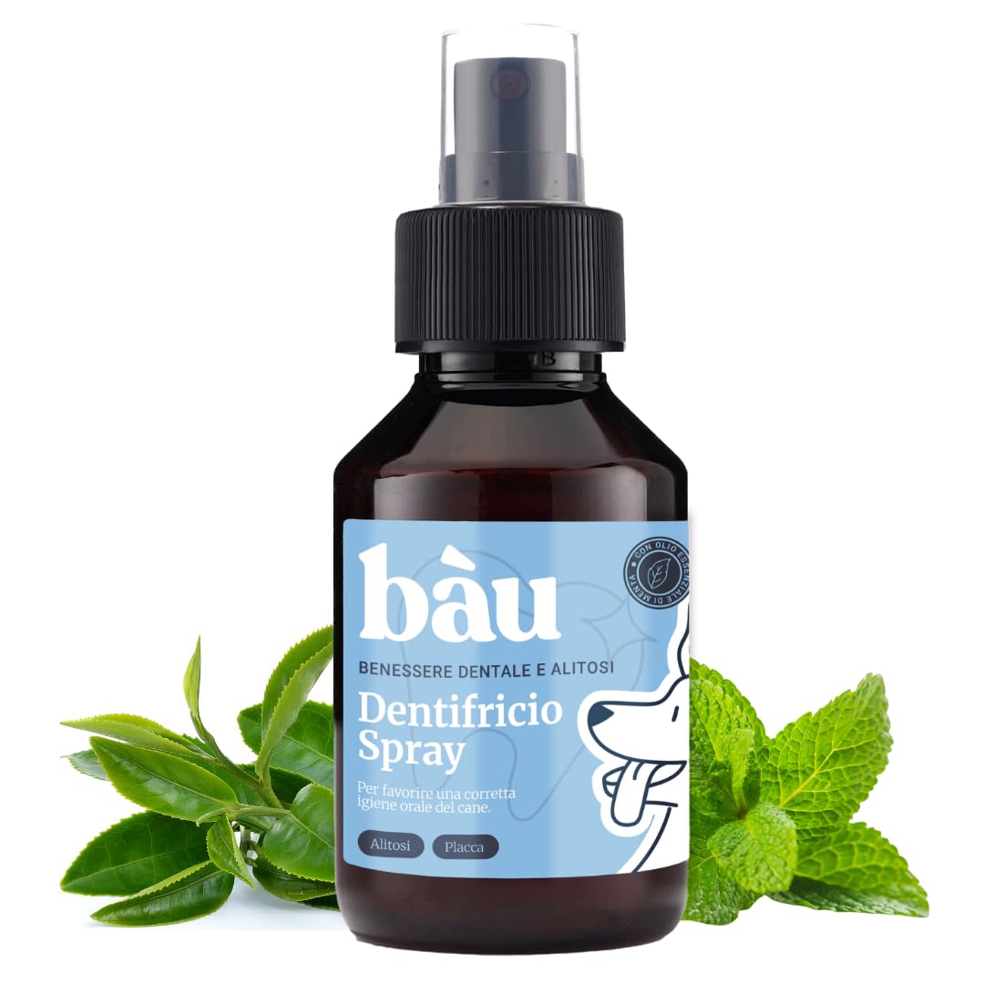 Dentifricio Spray per Cani, Pulizia Denti Profonda, Alito Fresco, Previene Tartaro, Menta e Tè Verde 100 ml